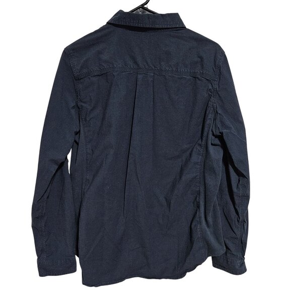 Carhartt Button Front Shirt Womens Size Large Teal Blue Roll Tab Sleeve - Picture 2 of 6
